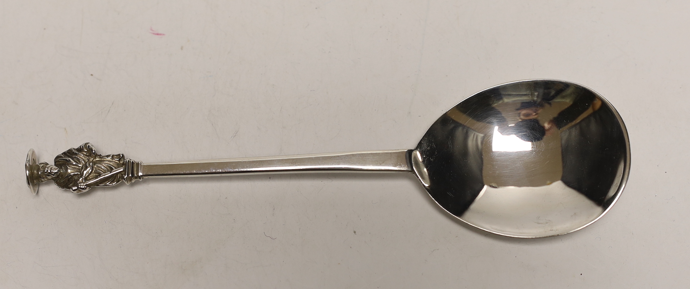 A George III silver seal top apostle spoon, maker, WT, London, circa 1770, 17.8cm.